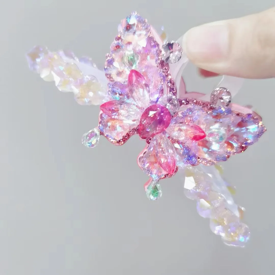 New Korean Women Hair Claw Hair Clip Flower Rhinestone Large Grab High-end Luxury Headwear Hair Accessories