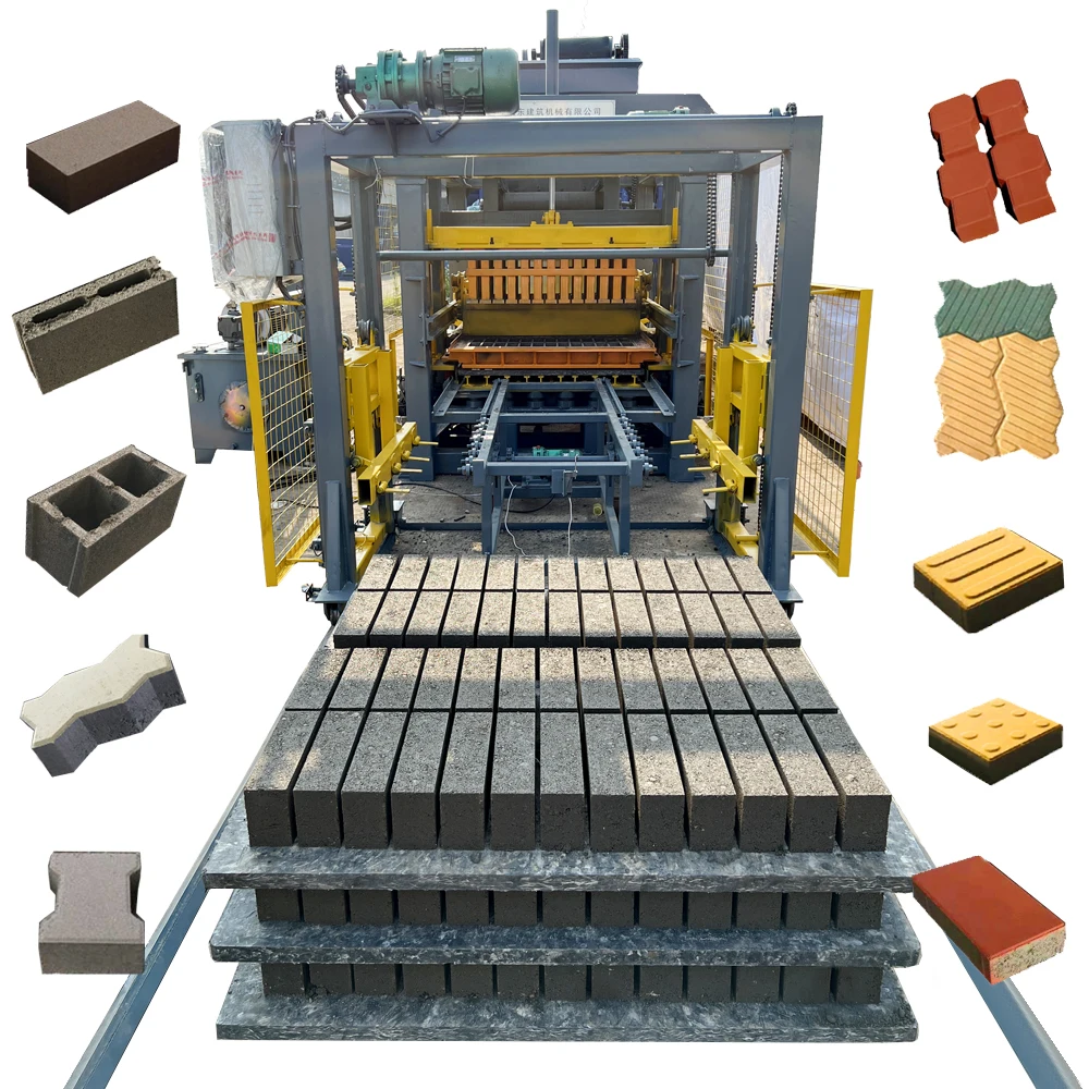 QT5-15 block brick making laying machine paver making machine interlock concrete brick machine  brique