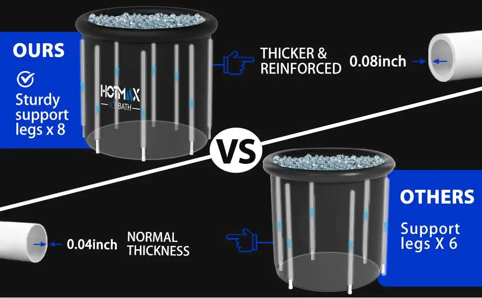 Vanace hot Sale Athlete Use Inflatable Cold Plunge Ice Bath For Fitness Recovery PVC Barrel  with Cooling System