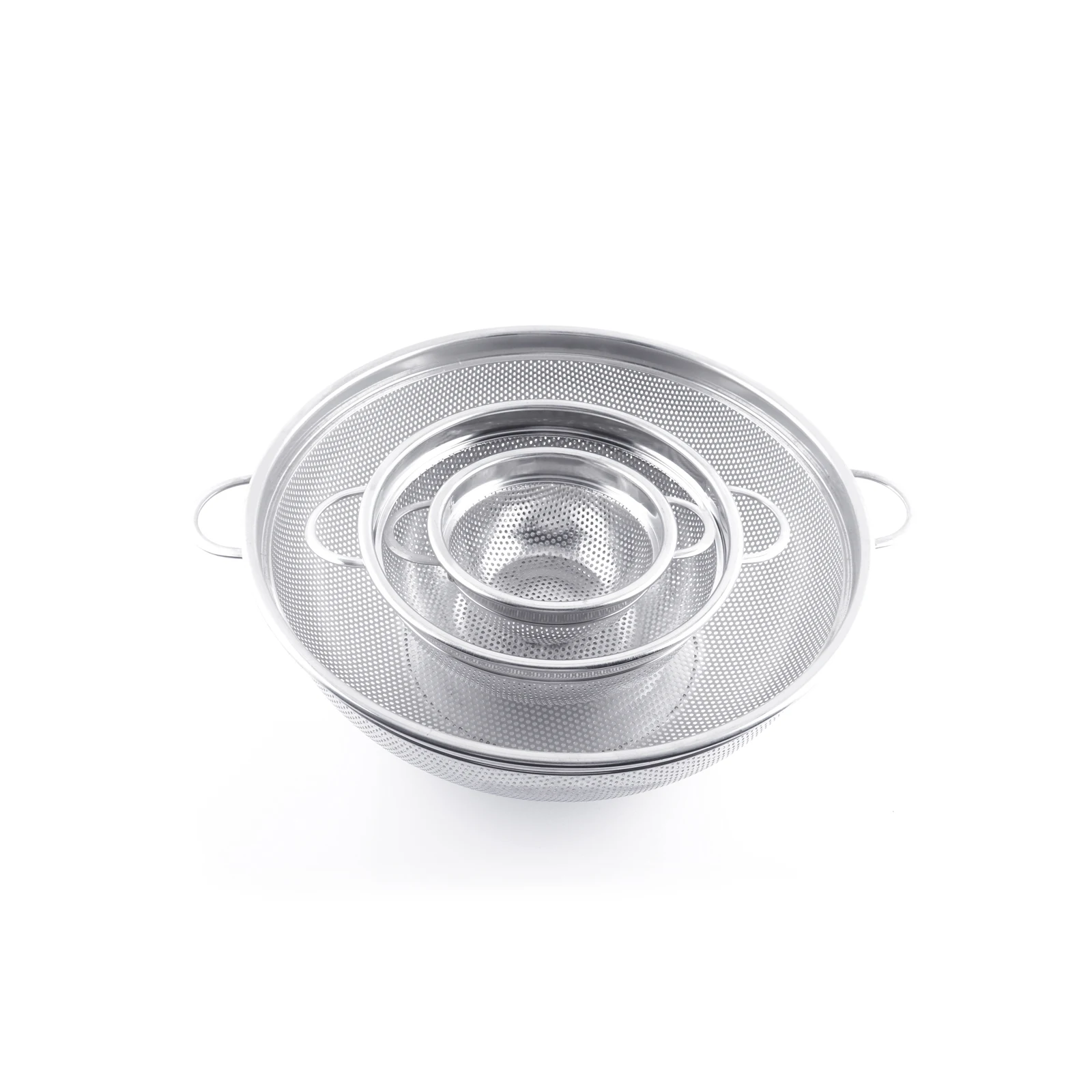 Punching Hole Basket with Double Ears Perforated Strainer Stainless Steel Colanders & Strainers Kitchen Filter Basket All-season