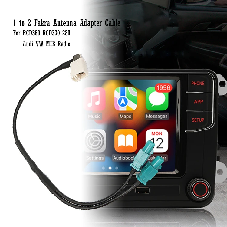 Car 2 Interface Female To 1 Male Adapter Cable 2 Female To 2 Male Antenna For VW MIB Radio