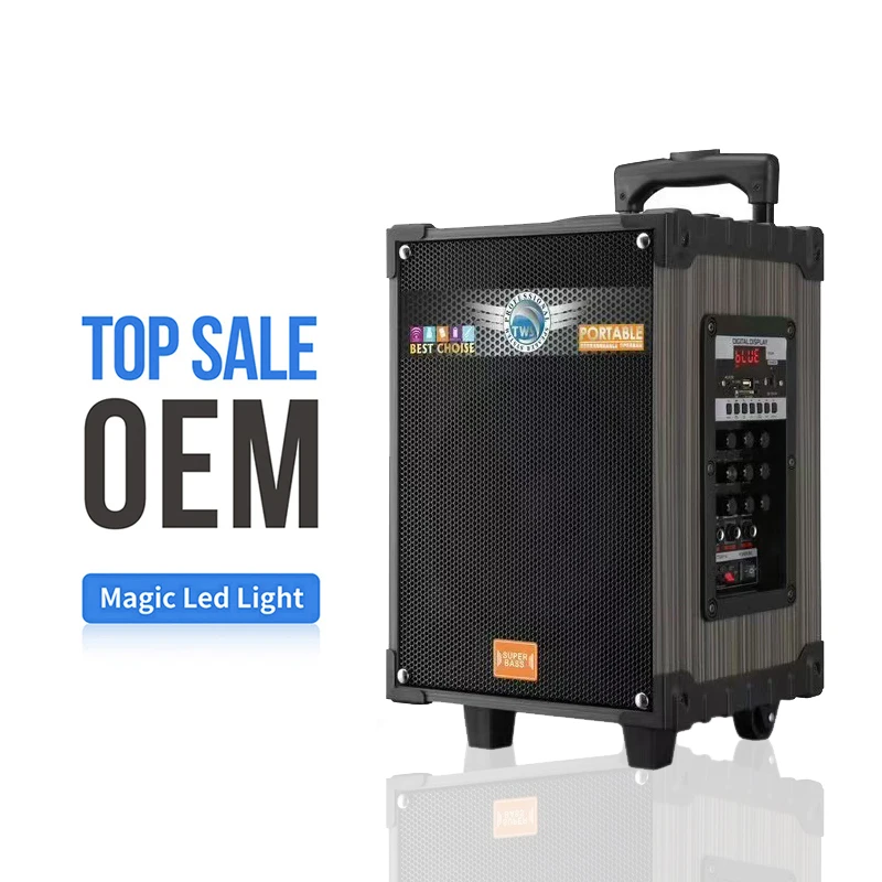 LT-908 Wooden Trolley Portable Bluetooths Speaker Concert DJ KTV Karaoke Mobile Phone Audio Player Mic Box Included