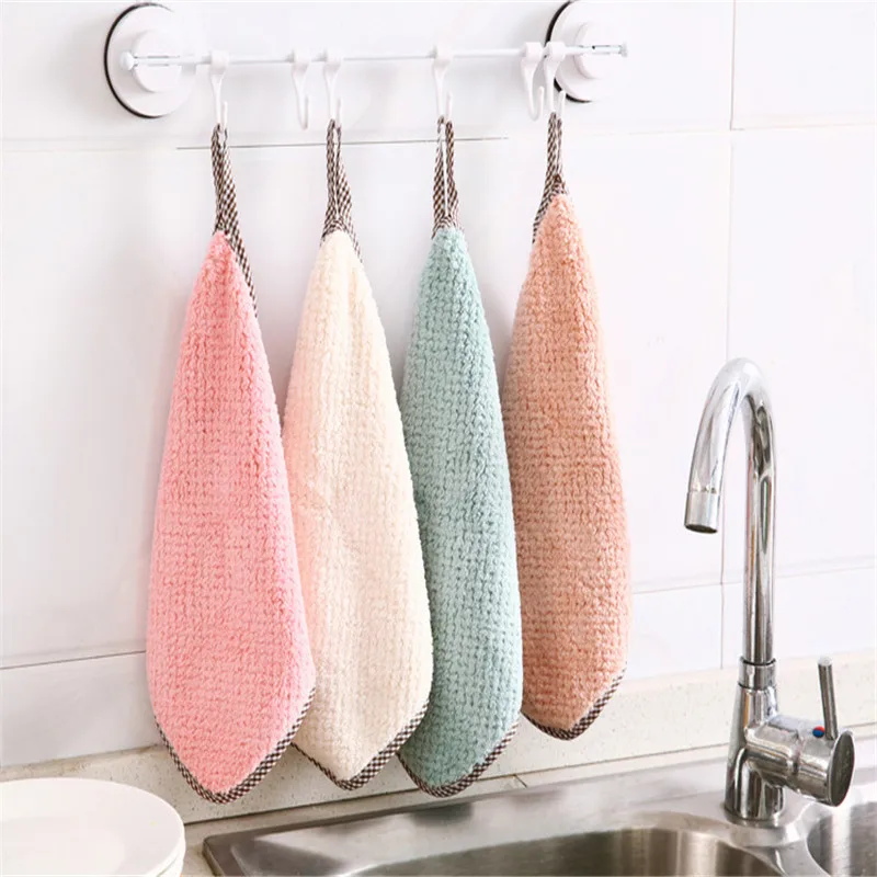 Kitchen Cleaning Cloths Super Thicker Absorbent  Table Kitchen Hanging Clean Dish Washing Cloth Cleaning Tool H609