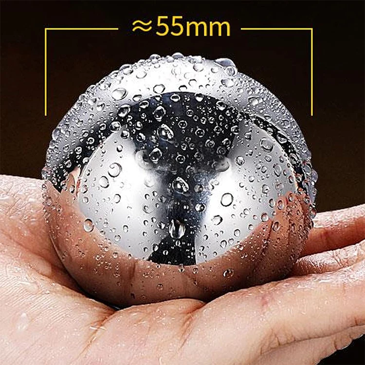 Factory Wholesale reusable chilling whiskey Ball stainless steel 304 ice cube Ball rocks with tongs for cola wine drinks