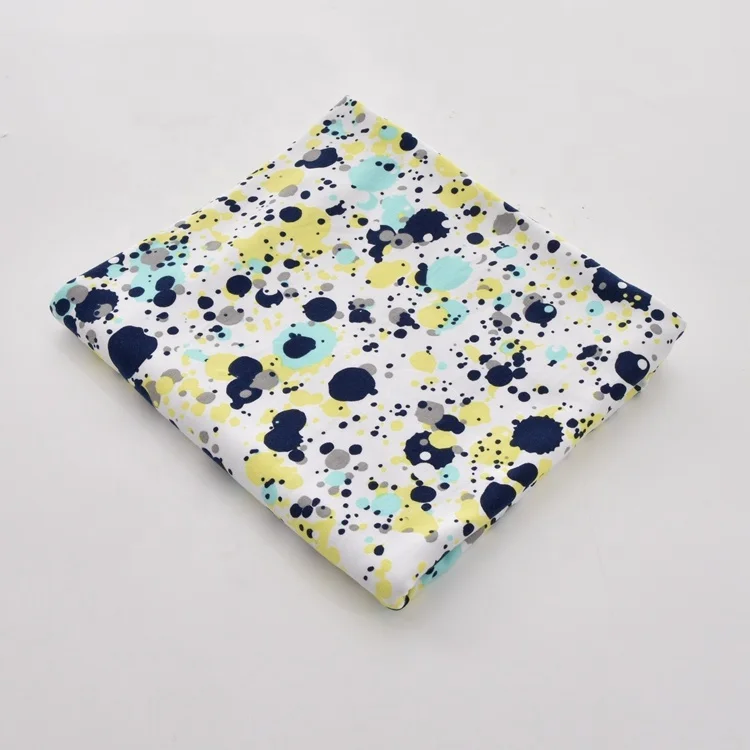 Customized Design Weft Knitted Abstract Dot Printed Stretch Spandex Polyester French Terry Fleece Fabric for Sweatshirts