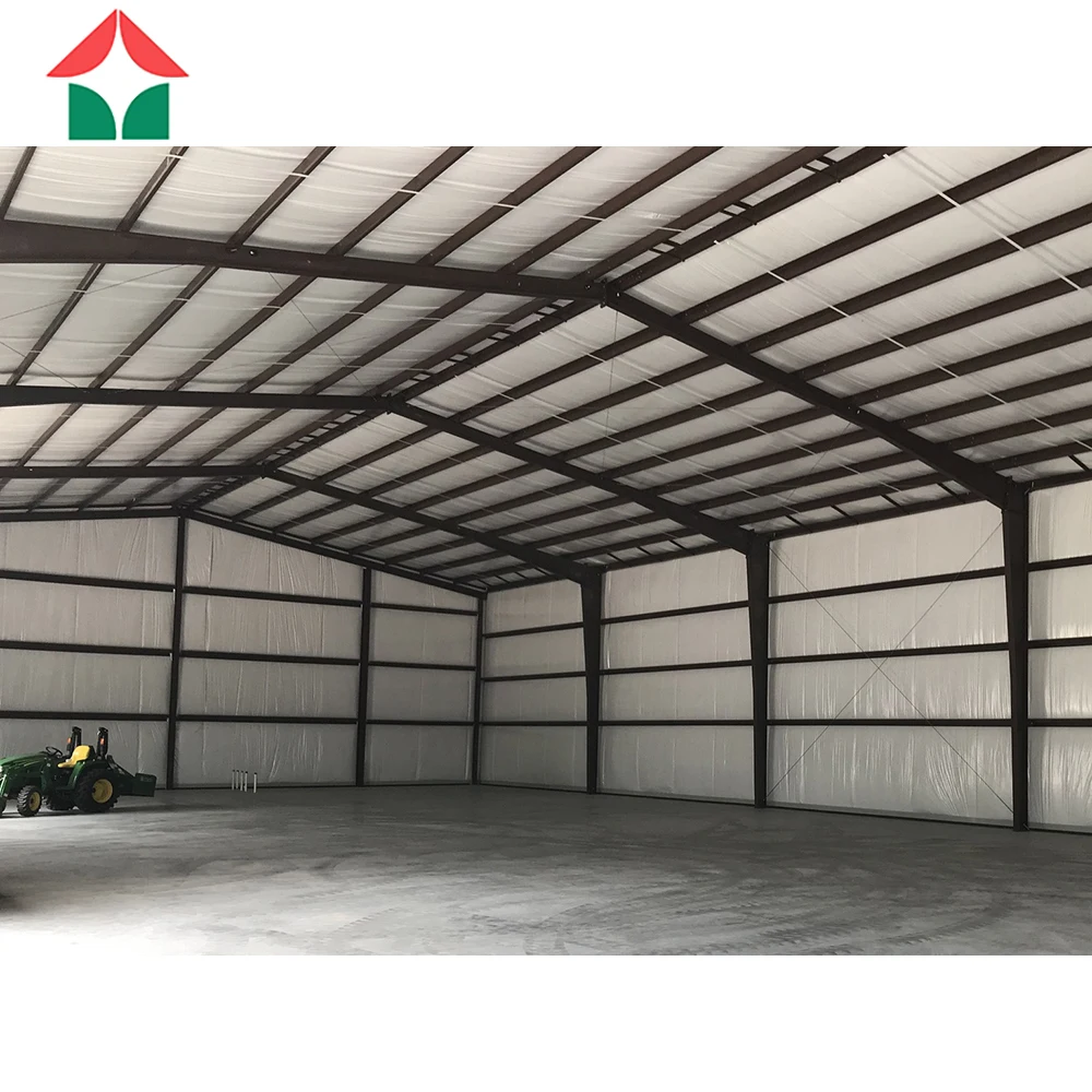 Low cost cheap price prefabricated light steel structure warehouse workshop metal building with sandwich panel wall and roof.