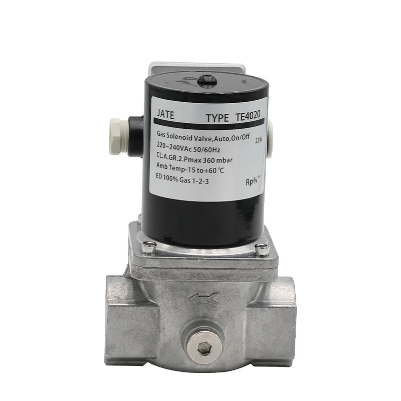 JATE TE4020 Solenoid Control Valves The Electromagnetic Valve for Gas Burner Parts Black Normal Temperature General 220V/110V AC