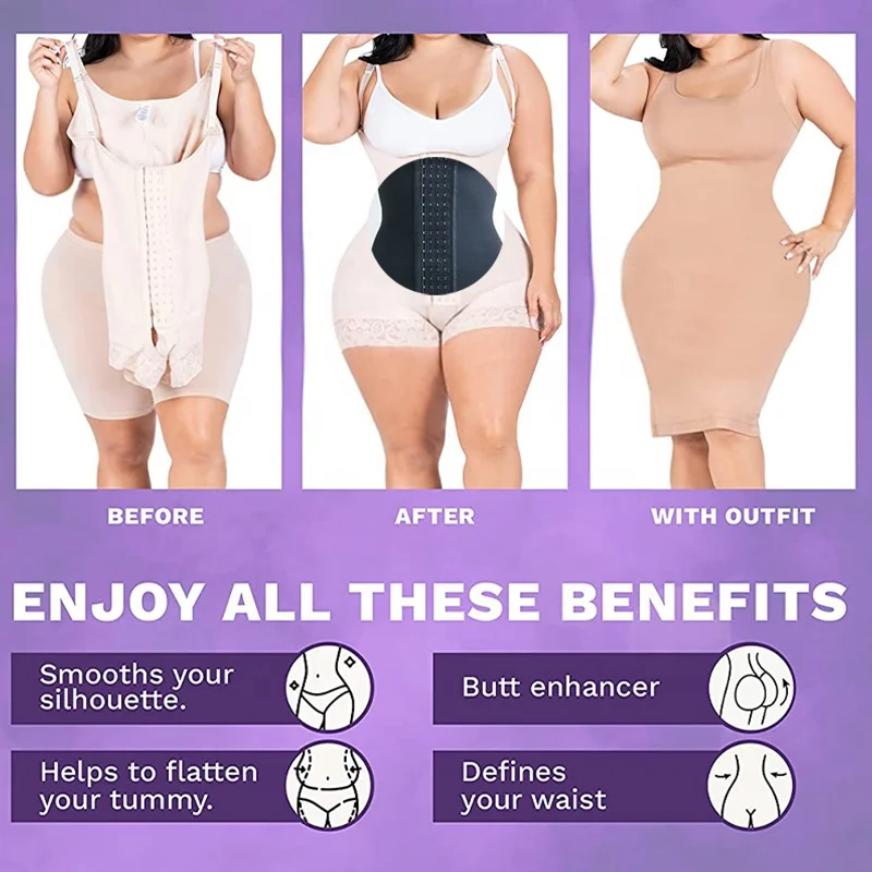 Private Label Women Shapers Fajas Sol Leon Postpartum Girdle Open Bust Butt Lifter Body Shaper Colombian Post Surgery Girdles