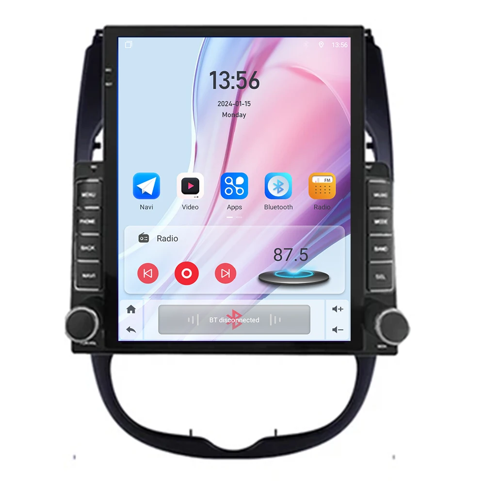 9.7inch Tesla Vertical screen Android  stereo 2 Din Car Radio For Peugeot 206 2004-2008 Carplay Auto GPS Navigation