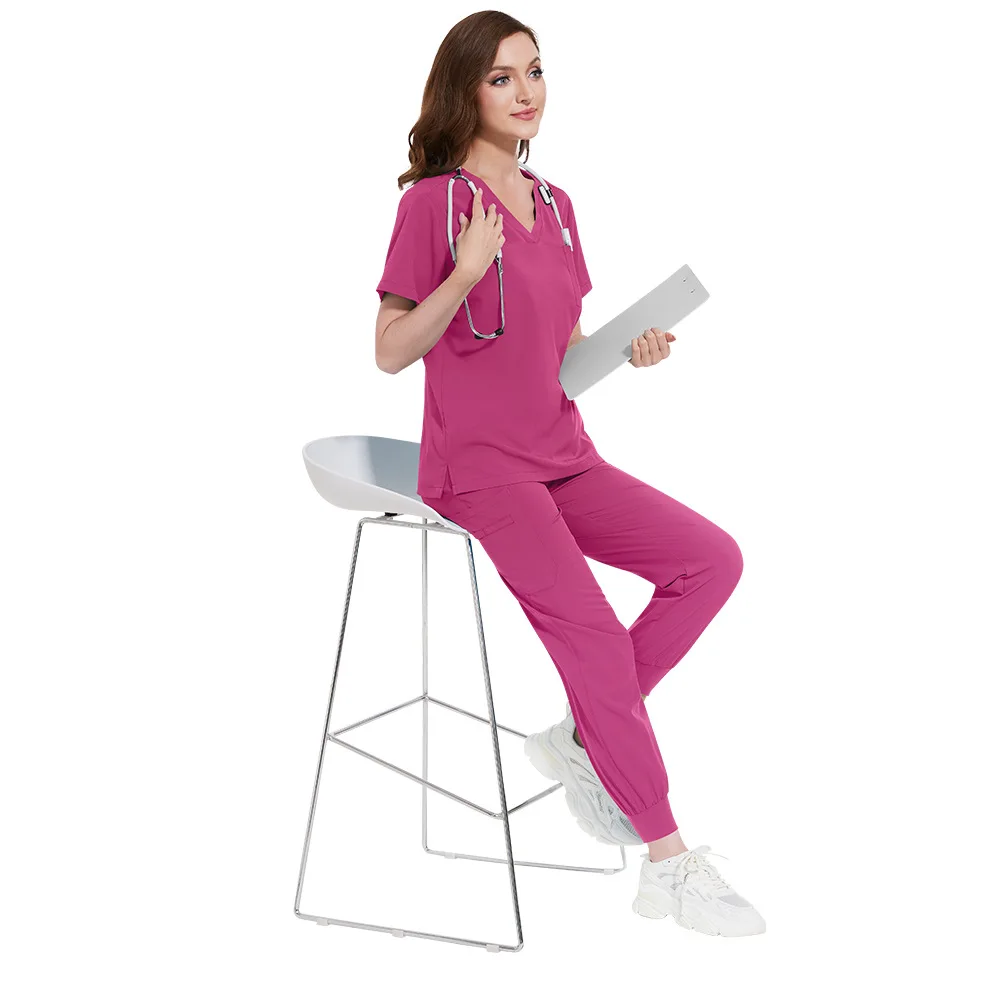 Hot sell elastic quick dry custom logo hospital uniforms scrubs medical work wear spa nurse uniform unisex scrub suit