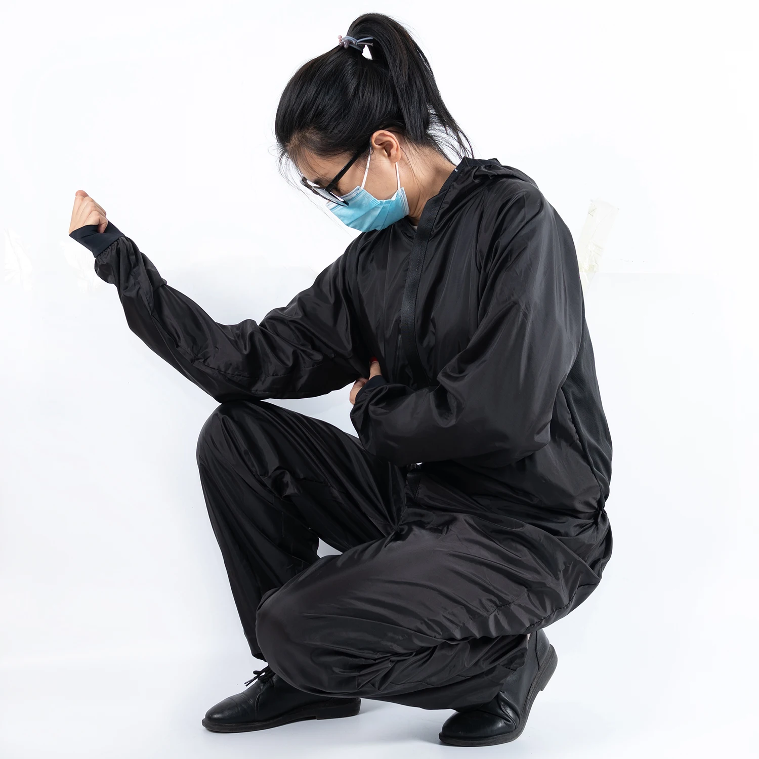 Unisex hooded muti-pocket  conduction fiber anti static paint spray suit