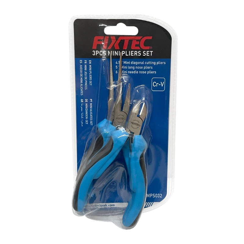 FIXTEC DIY Multitool Hand Mini Pliers Diagonal Cutting Nose Pliers 3 pcs CR-V Jewelry Making Tool