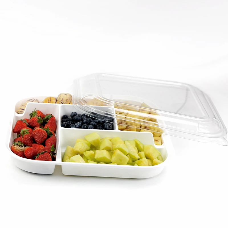 Square Dry Fruits Deli Storage Container Packaged To Go Salad Dressing Containers Salad Disposable Premium Fruit Platter Tray
