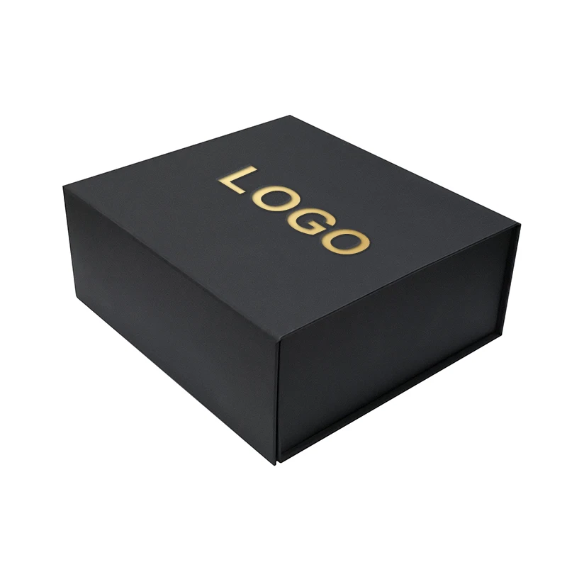 Eco Friendly Logo Designer Cardboard Packaging Magnetic Closure Custom Black Shoe Foldable Magnetic Paper Gift Box With Logo