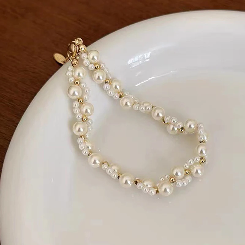 18k Gold Handmade Fashion Jewelry Sets for Women conjuntos de joias colar de perolas Handmade Beaded Jewelry