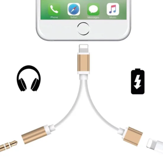 
3.5mm Headphone Jack Adapter Audio 2 in 1 usb cable For iPhone 7 7 plus support all new system 