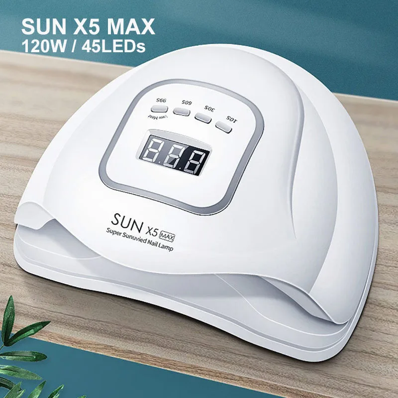 Private Label SUN X5 MAX 120W White Gel Nail Polish Lamp UV LED Light for Nails
