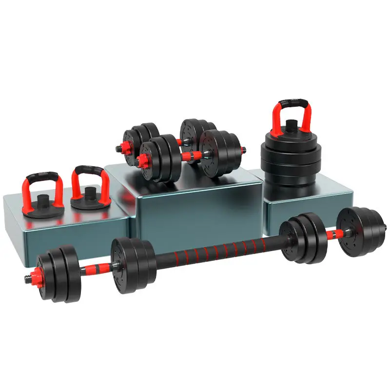 Fitness cement 4 in 1 dumbbell set 10-40kg weight lifting cast gym set barbell kettlebell adjustable dumbbell 20kg