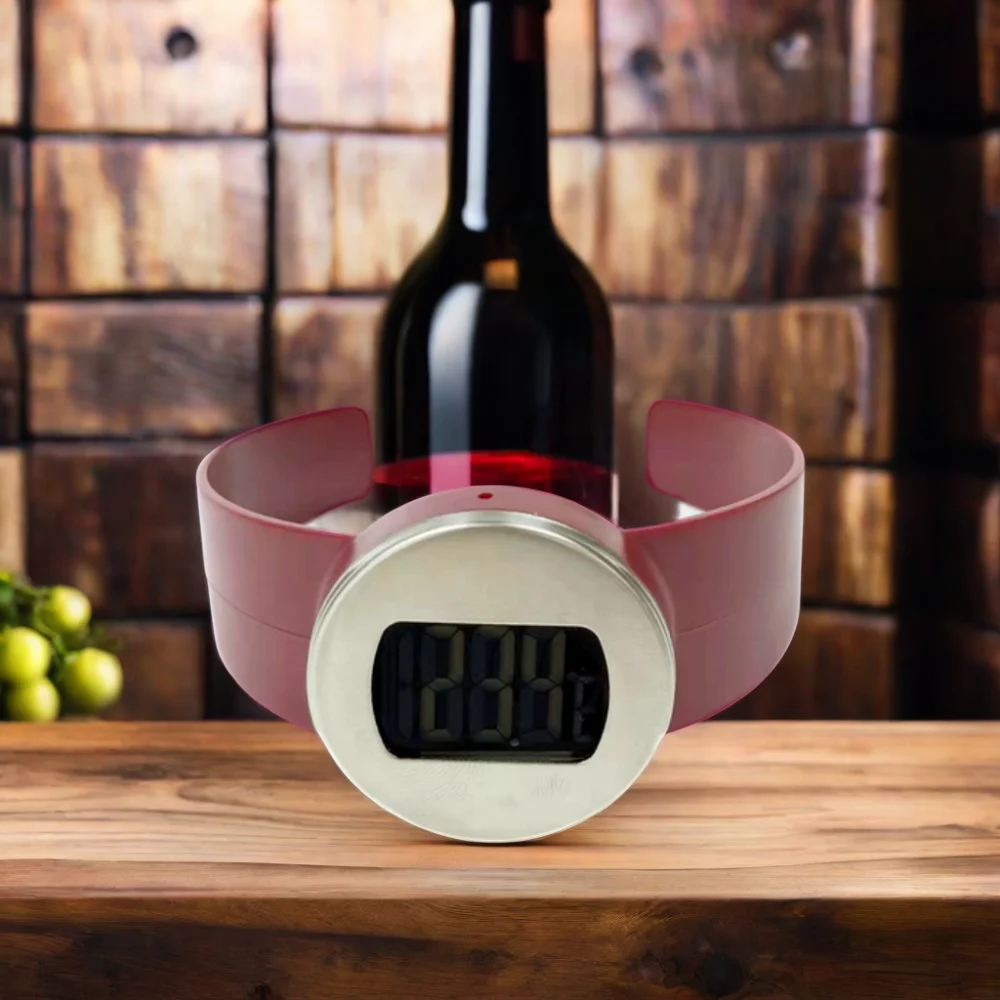 LCD Display Wine and Food Thermometer Plastic Kitchen and Household Wine Cellar Thermometer for BBQ for Indoor and Outdoor Use