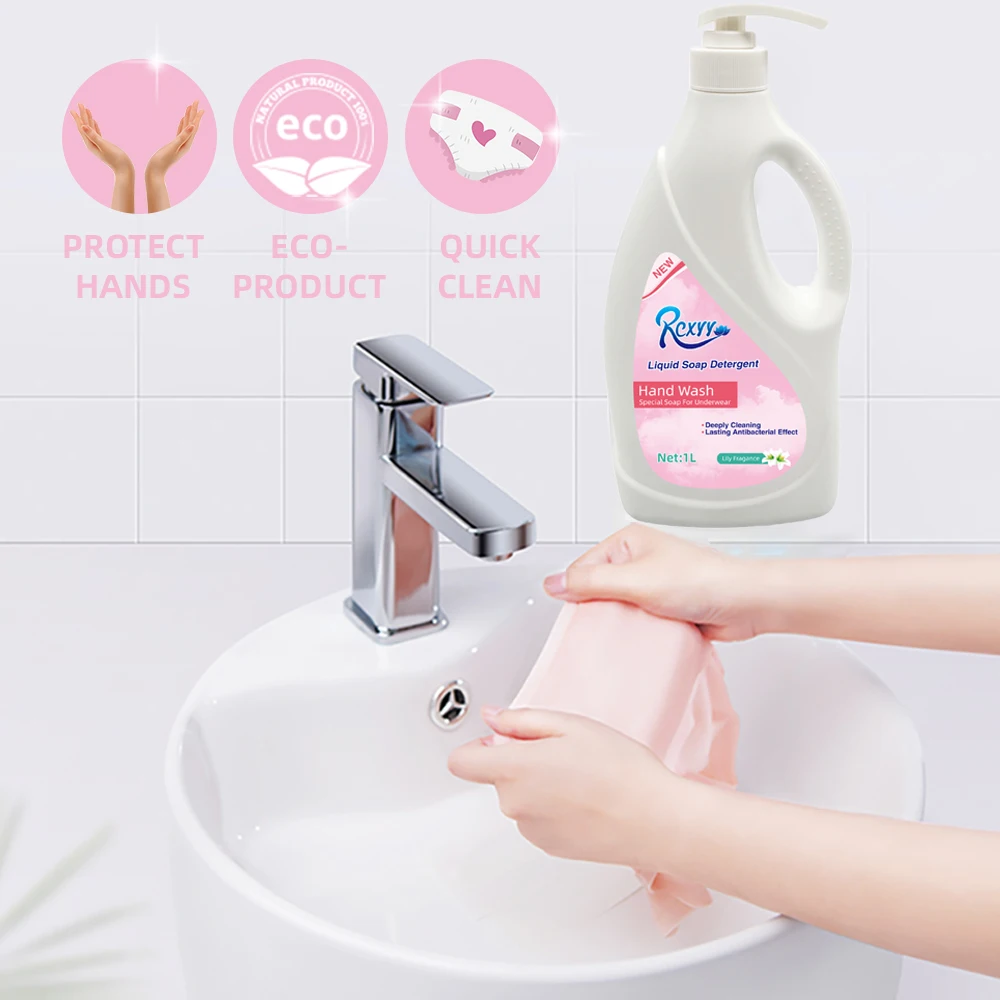Hot sales hand friendly 1L under wear plant organic hand wash laundry liquid soap detergent