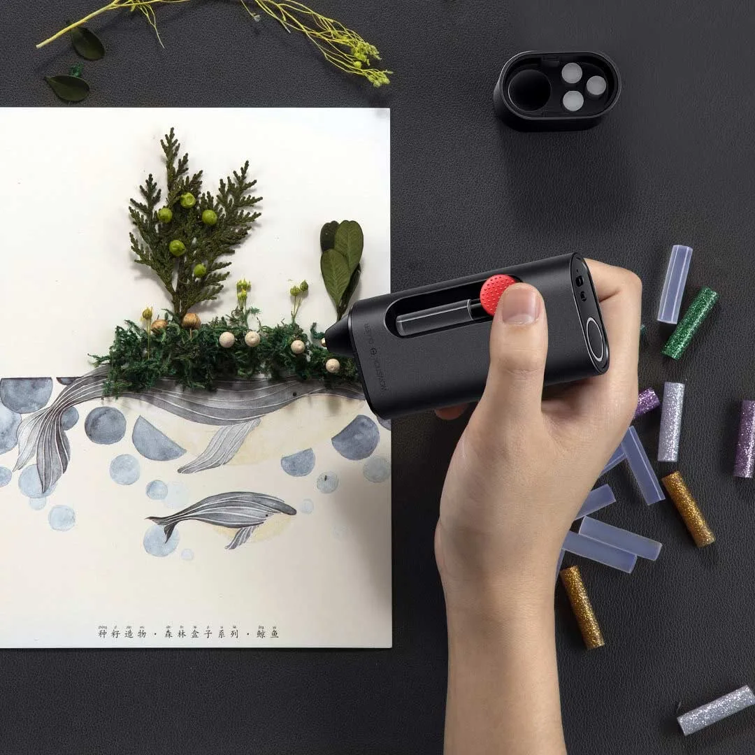 WOWSTICK Full Aluminum Lithium-electric mini hot melt glue Gun DIY Tools Set 3D Drawing Glue Pen Rechargeable