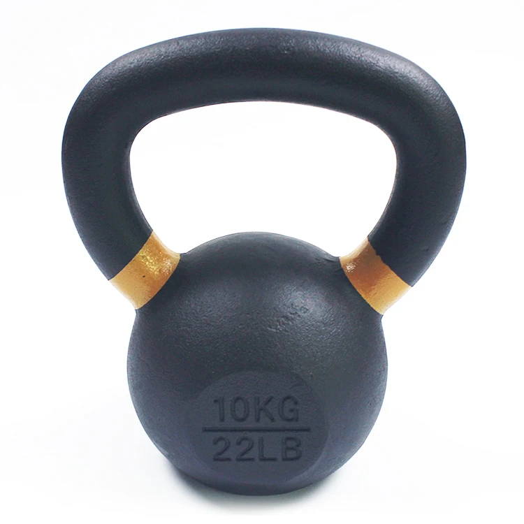 Powder Coated Cast Iron Competition Kettlebell With Wide Handles And Flat Bottoms