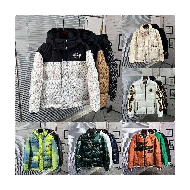 2024 Custom Winter Wear Fashion Down Sublimated Design Fashion Black Men Puffer Jacket