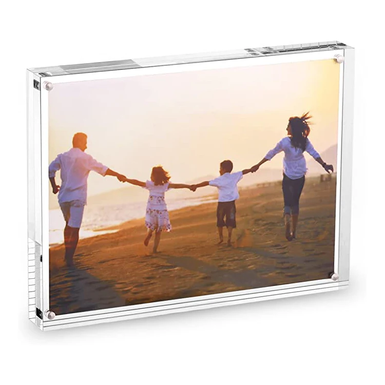 8.5 x 11 Inch Acrylic Magnetic Photo Frame Lucite  Acrylic Block Photo Frame Transparent Plexiglass luxury photo frame