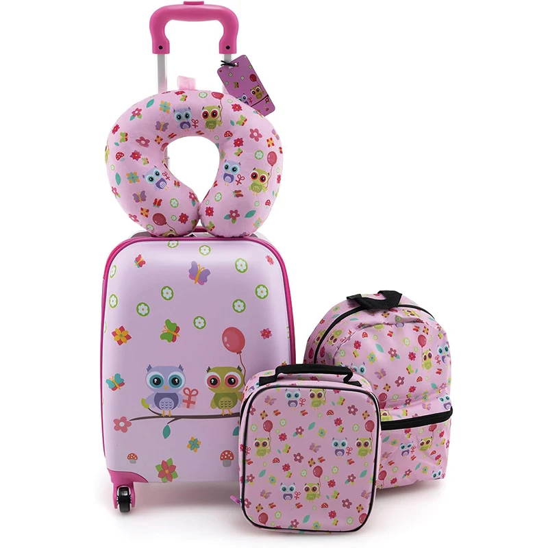 Kids Luggage 5 piece Set 16 Inch Kids Rolling Luggage Gift Kids Suitcase 5PCS Set for Girls