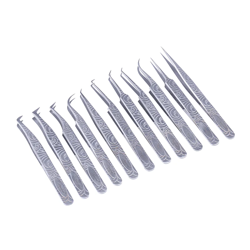 pro mega volume luxury eyelash extension stainless steel tweezers custom  private packaging