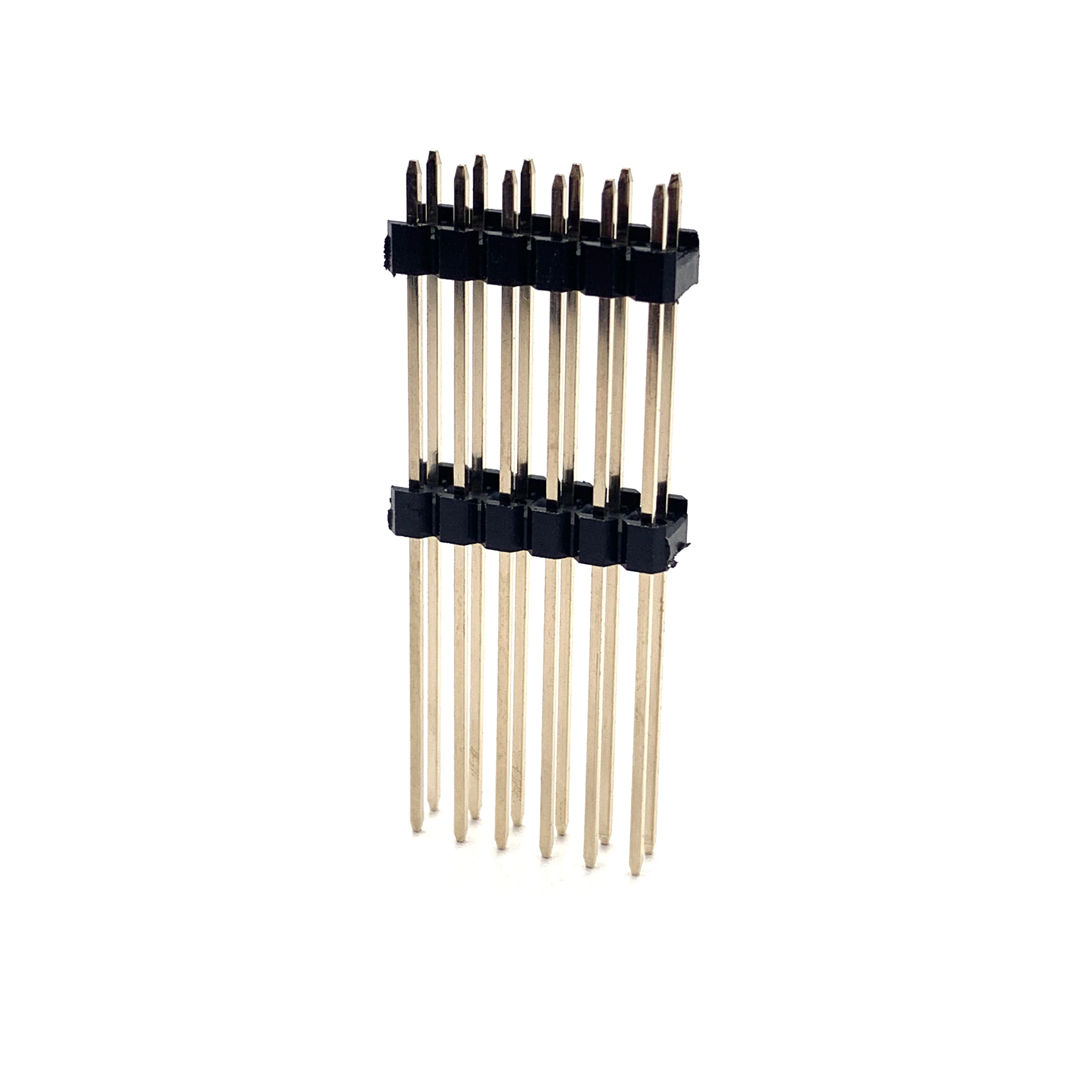 1.27mm pitch double row dual body male PCB board spacer pin header berg strip