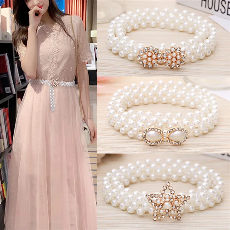  dress decoration elastic handmade waist beds crystal wholesale custom pearl rhinestone
