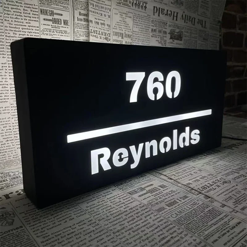 Laser Cut LED Light Box Stainless Steel Illuminated Business Logo Sign Customize Hollow Out LED Shop Logo Light Box
