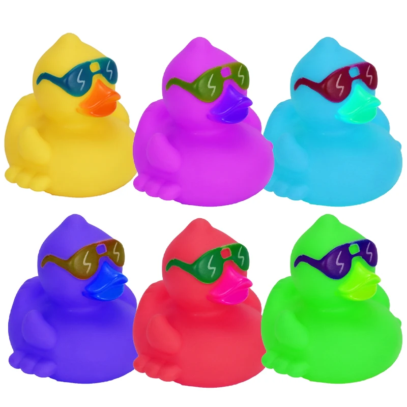 Factory Wholesale Custom Logo Design Promotional Yellow Rubber Ducks Vinyl PVC Plastic Sunglasses Rubber Duck Toys For Baby