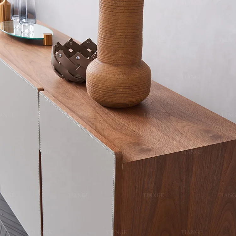 Wholesale Living Room Furniture Luxury Modern Wood Veneer Storage Cabinet Metal Leg Buffet Sideboard Cabinet with 4 doors