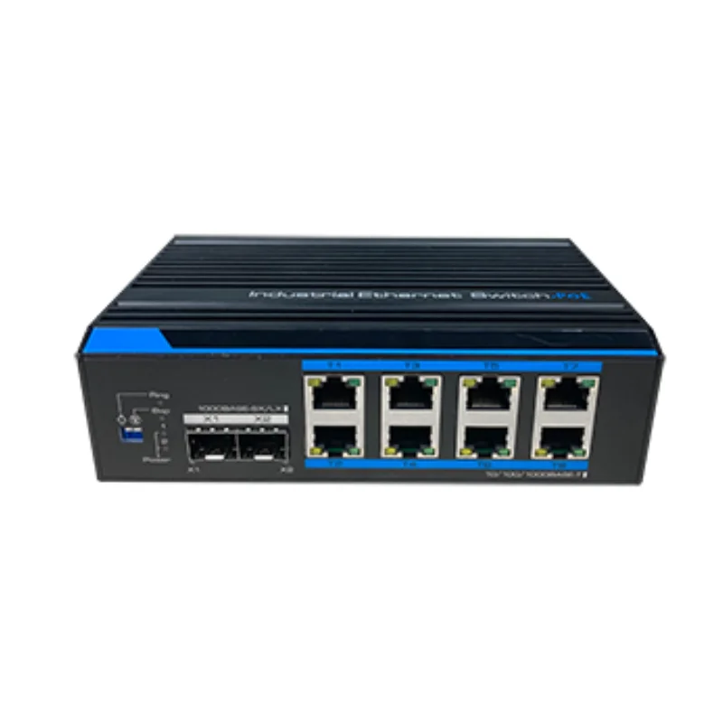 Full Gigabit 10/100/1000 Base-T Ethernet electrical port and 2 1000Base-X optical ports Industrial Ethernet Switch