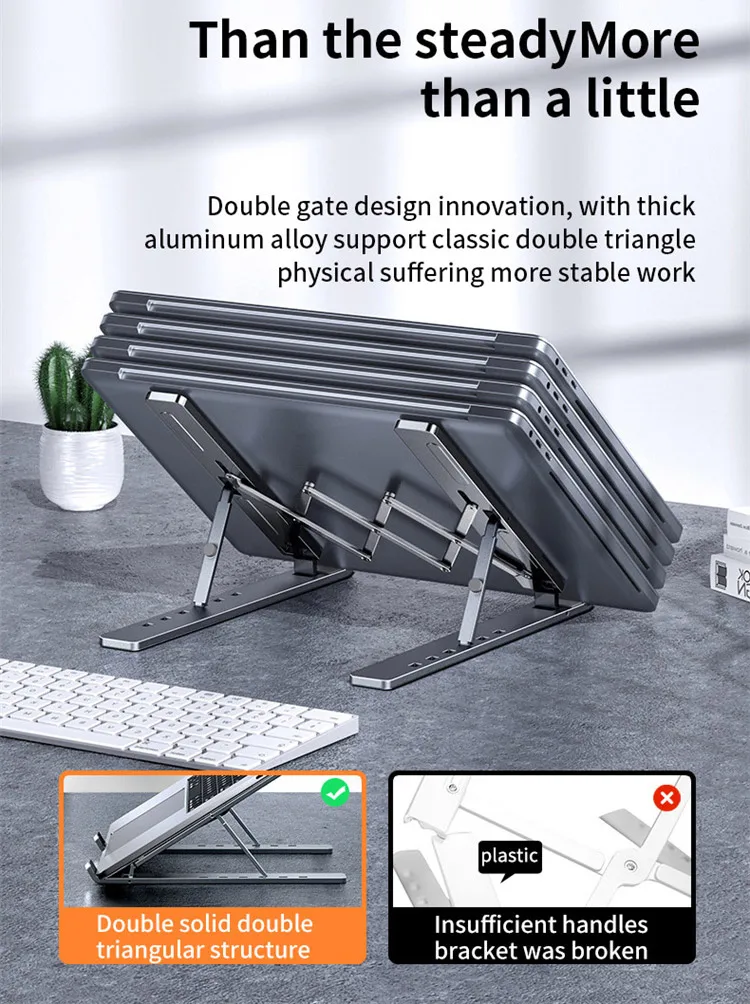 New Design 3 in 1 Multifunction Adjustable Ergonomic Portable Aluminum Laptop Desk Stand For Ipad /Computer /Macbook