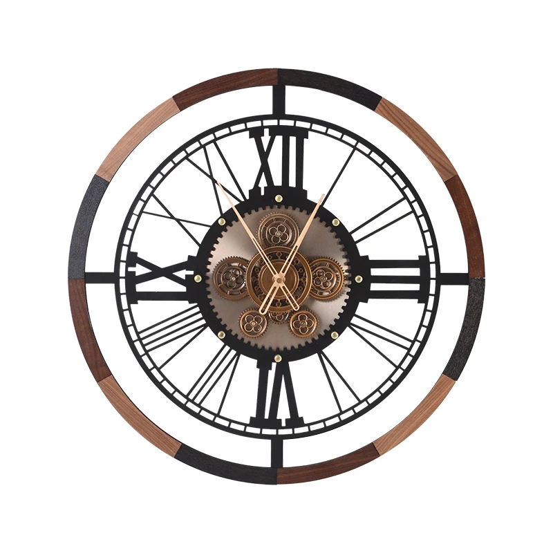 5027 Retro Gear Wall Clock Industrial  Style Moving Gear Wall Clock Creative Hanging Wall Clock