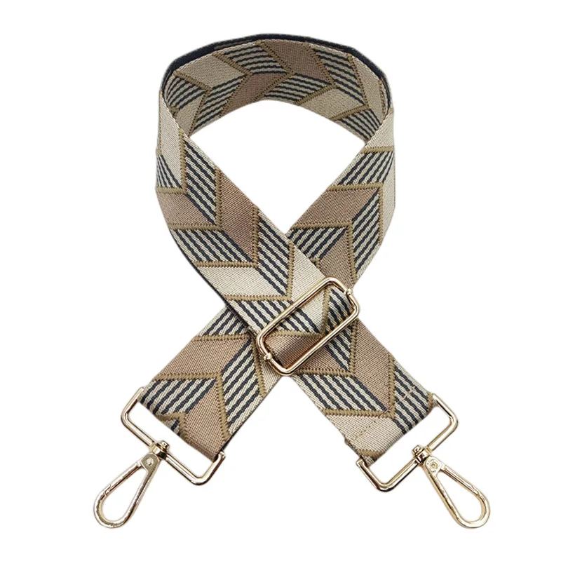 New Trending 5CM Striped Webbing Bag Strap High Quality and Fashion Removable Shoulder Strap for Bags