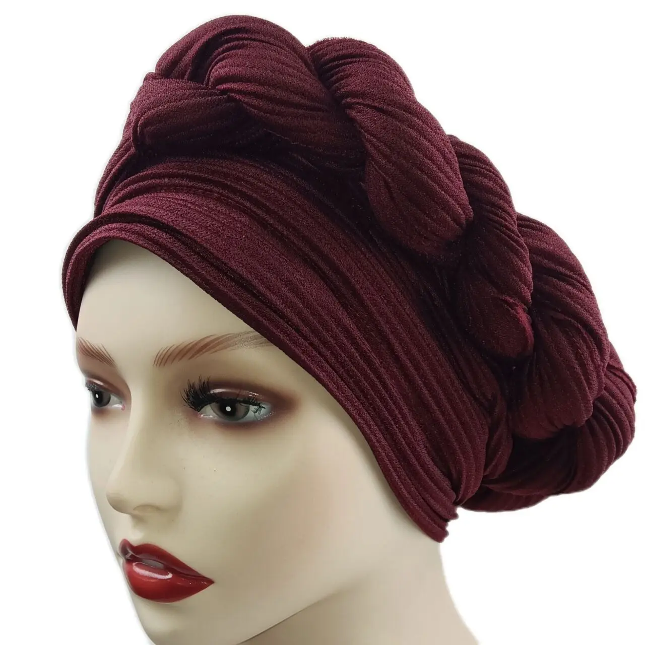 Custom Design Head Wraps Durag Braid Nigerian Auto Gele Headties Turban For Women