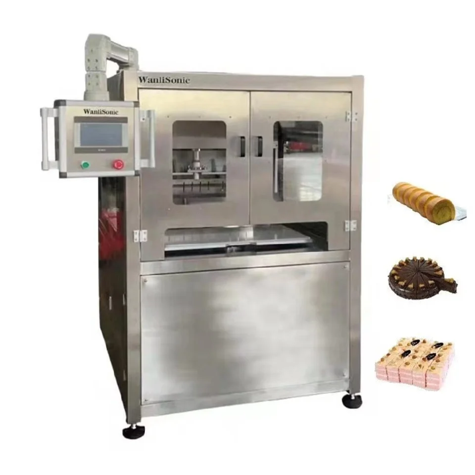 Auto Ultrasonic Cake Slicer Divider Cutting Machine for Round Cakes Baking Equipment for Bakeries