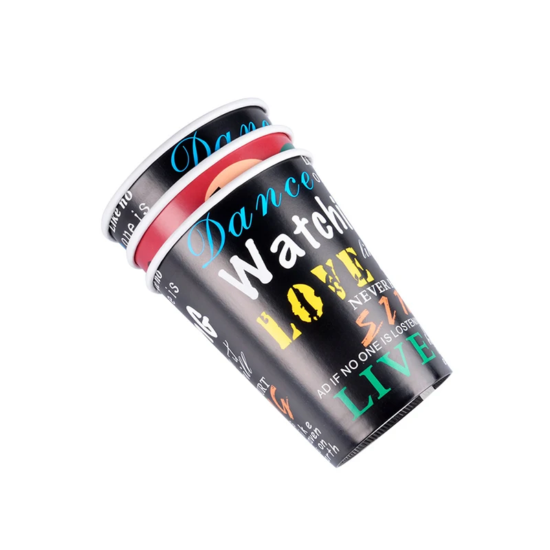 Wholesale Disposable Paper Cup PLA coated/ waterbase coated  single/double wall with lids for cold and hot drinks