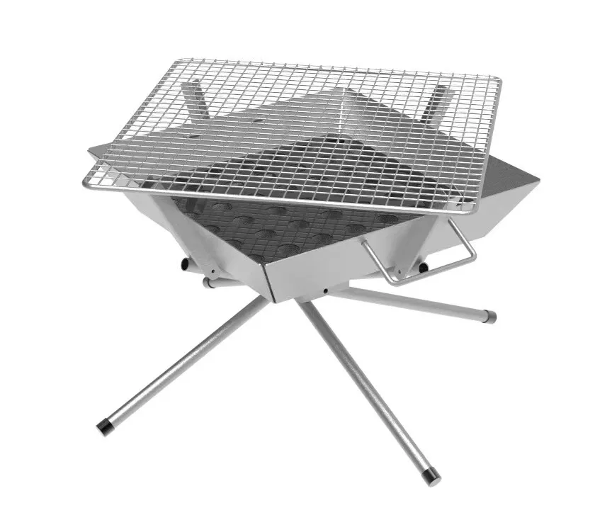 Outdoor Grill Stainless Steel Barbecue Camping Bbq Grill With Detachable Barbecue Mesh Frames