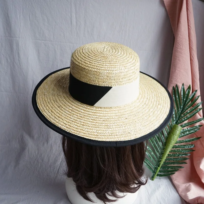 Шляпа женская Соломенная с широкими полями винтажная пляжная Панама в стиле пэчворк