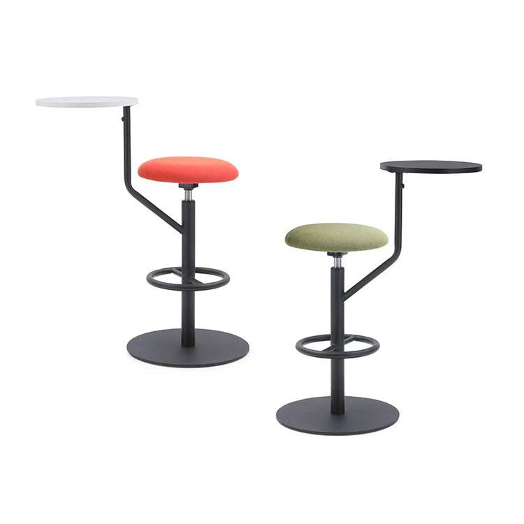 Oem Powder Coated Iron Frame Foam Plywood Fabric Luxury Metal Barstool