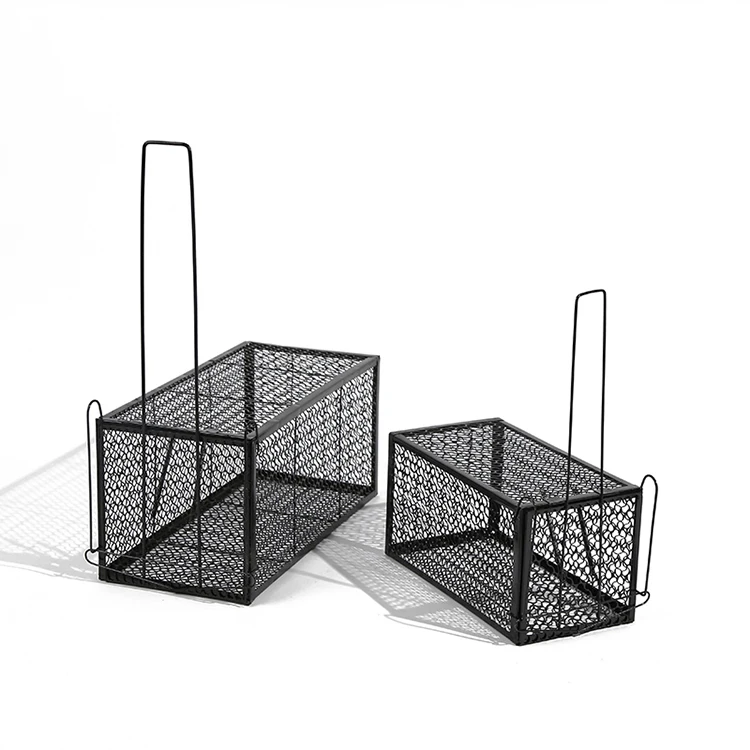 
Superior quality smart iron animal cage trap durable black humane live rats trap cage 