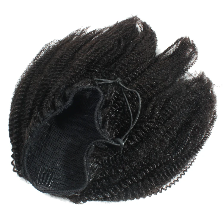 
New arrive unprocessed natural black afro kinky curly human hair ponytail 