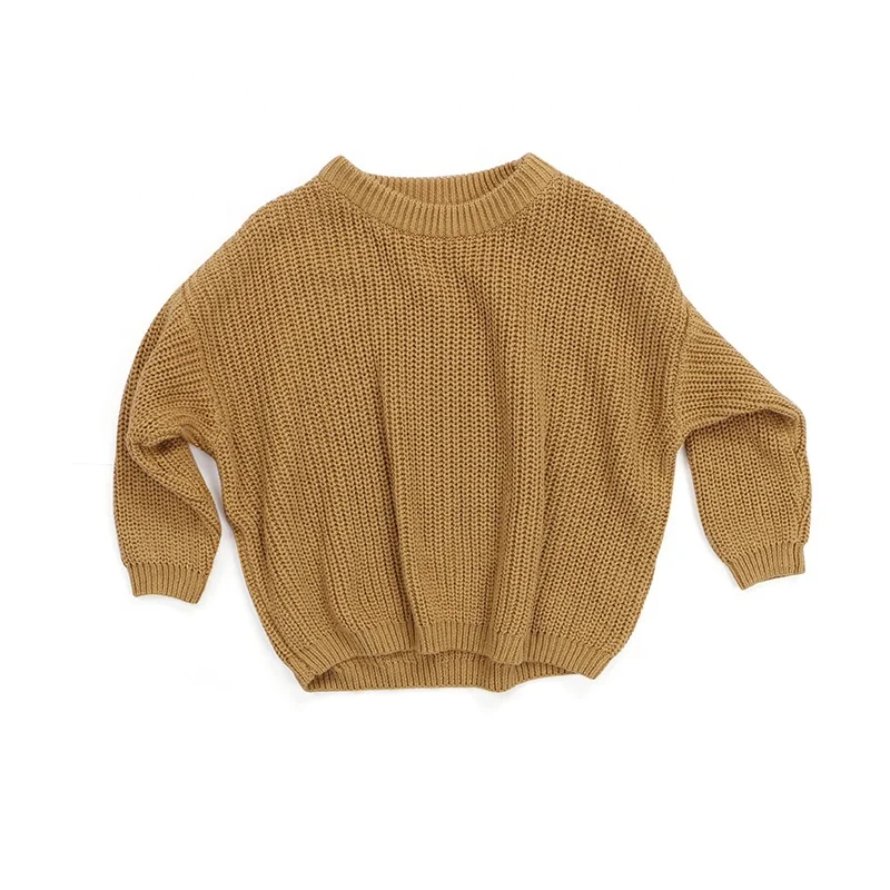 Spring Solid Color Icing Knitted O-Neck Long Sleeves Twist Kid Clothing Baby Girls Sweater