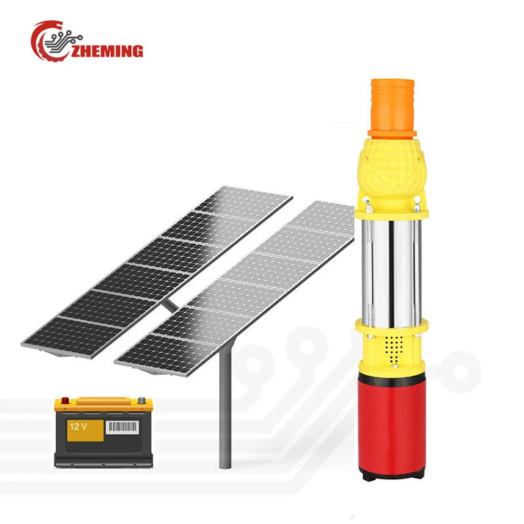2023 Zheming 12V 0.3HP Solar Powered Water Pump Deep Well With 3Inch Outlet Solar Water Pump
