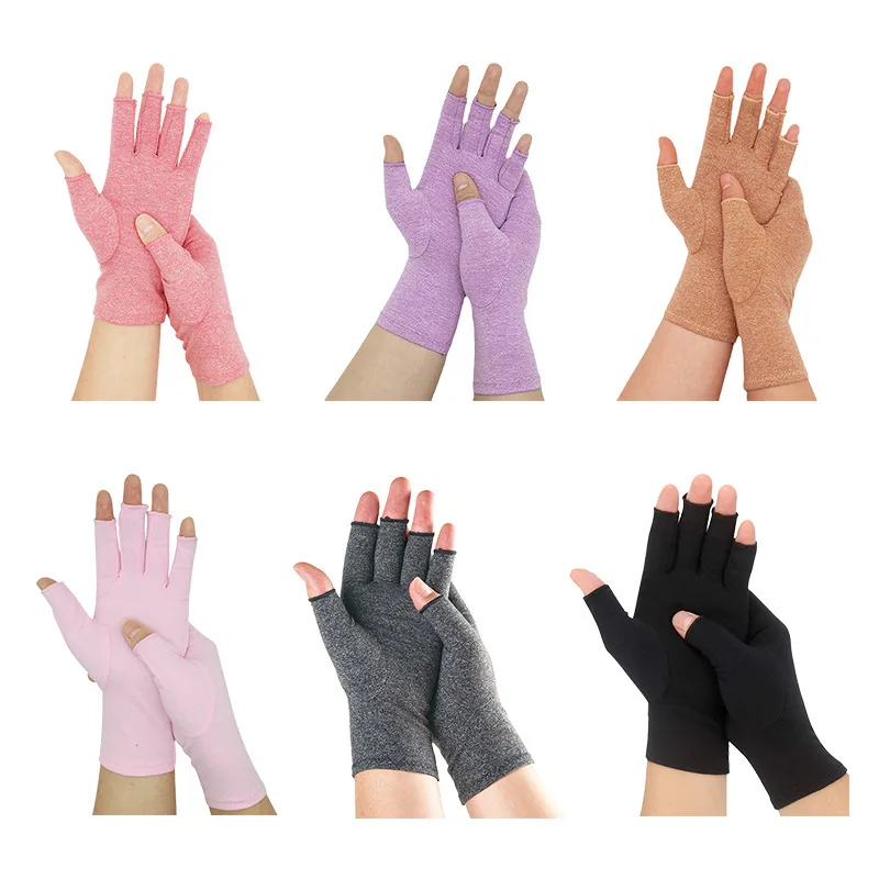 Joint compression gloves anti-skid breathable health care half-finger gloves rehabilitation training pain relief